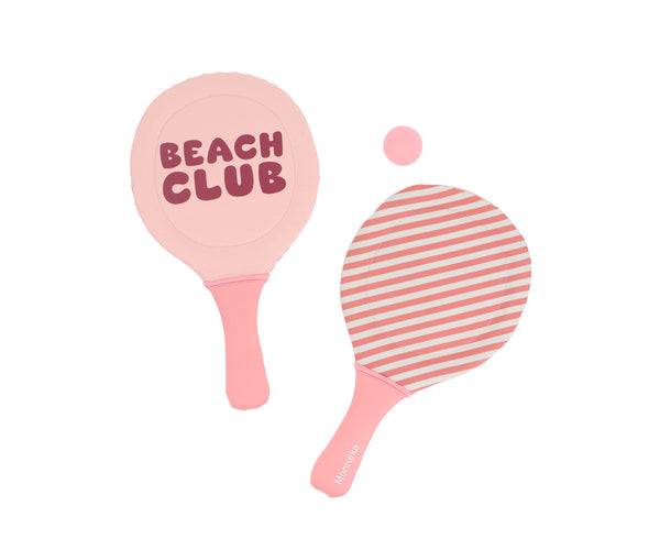 Raquettes de plage en néoprène Stripes Bloom & Blush avec balle