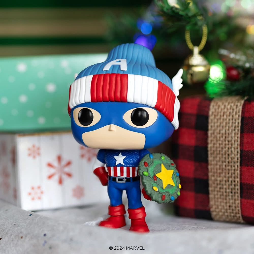 Pop! Captain America avec Couronne de Noël