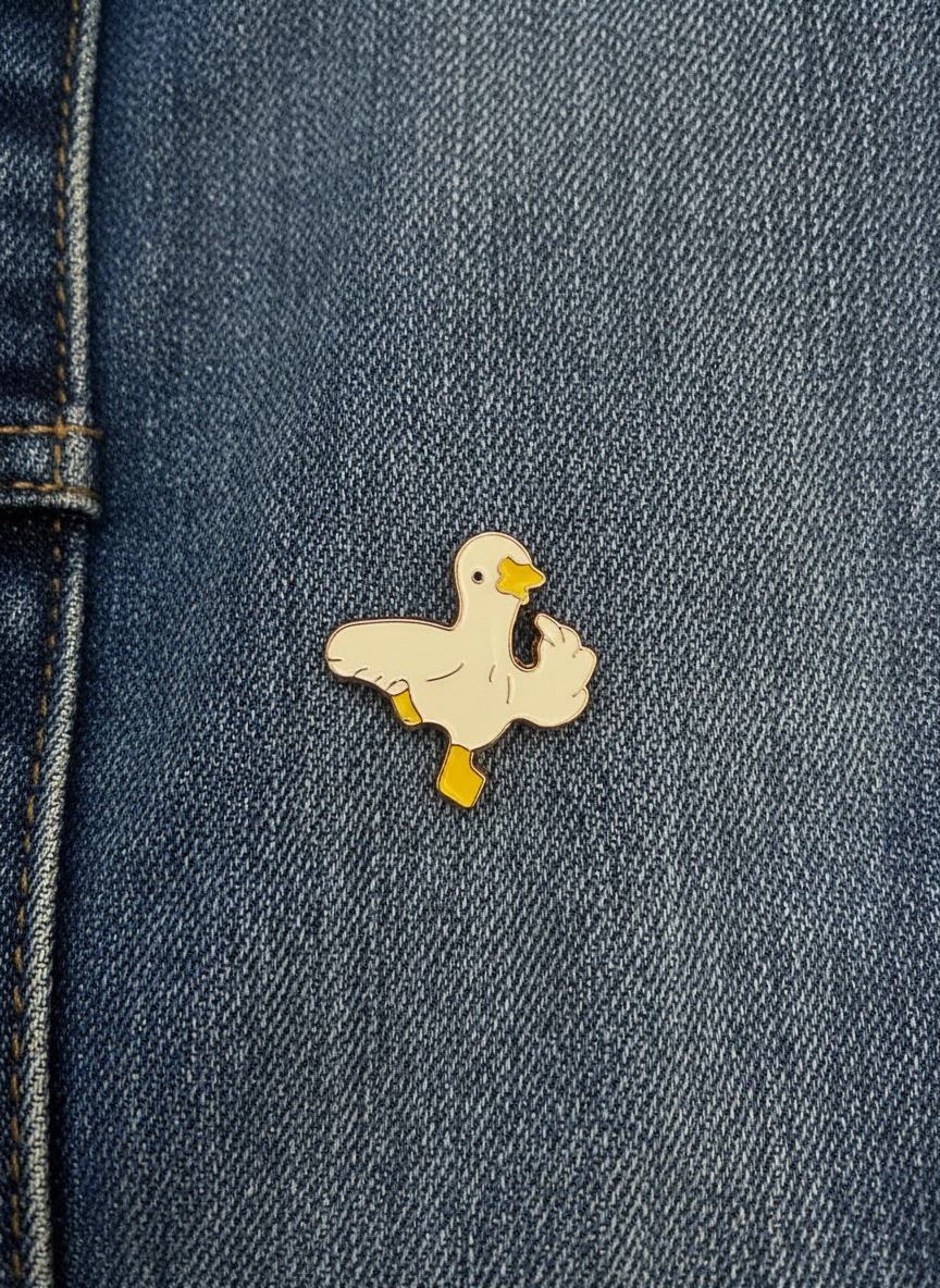 Anstecknadel „Fröhliche weiße Ente“