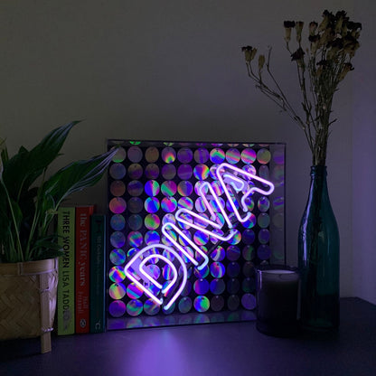 'Diva' Acrylic Box Neon Light with Sequins