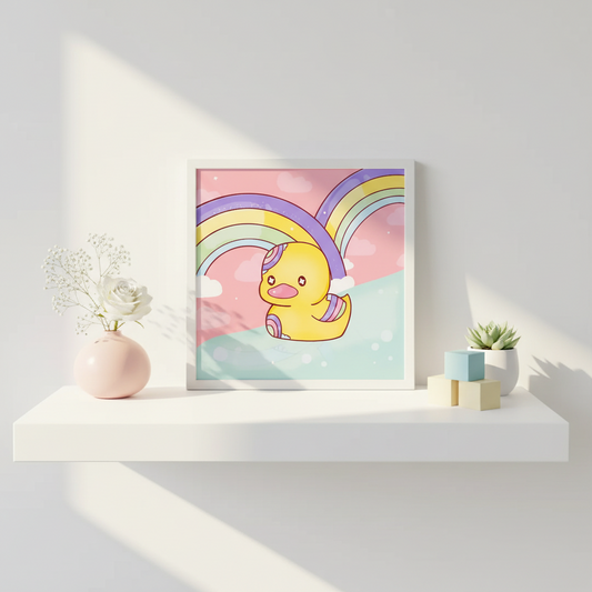 Rainbow Duck Print