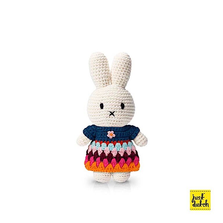 Peluche Miffy - Robe Arc-en-ciel