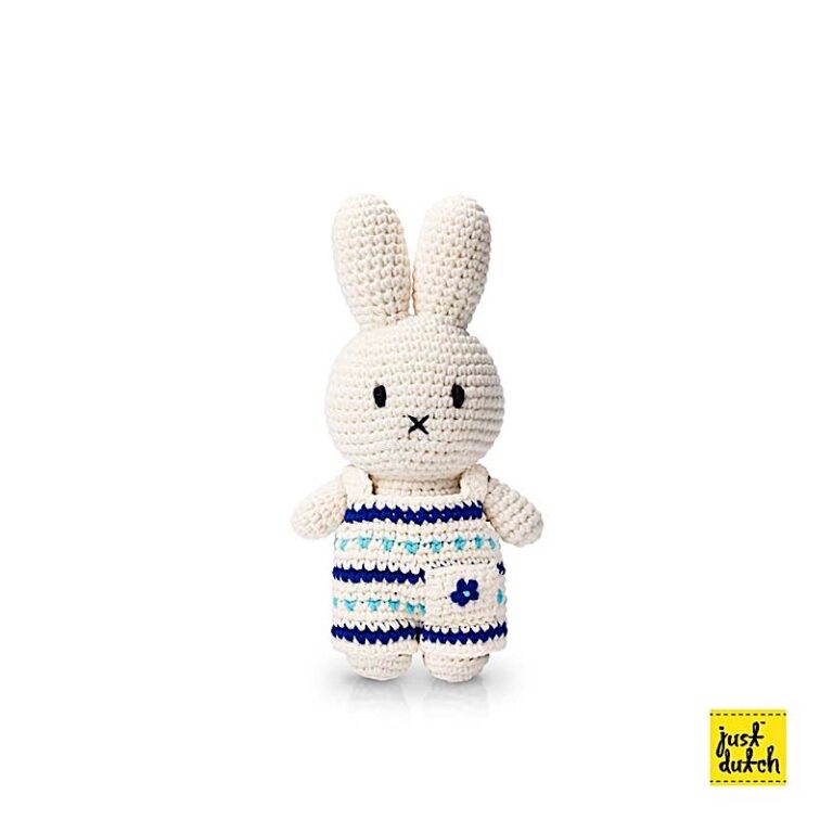 Peluche en Crochet Miffy & Friends - Bleu de Delft - Miffy Salopette 2020