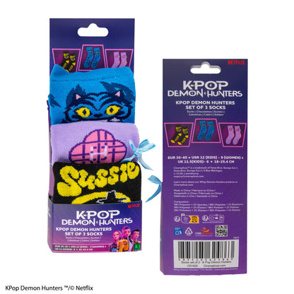 Set de 3 Paires de Chaussettes KPop Demon Hunters