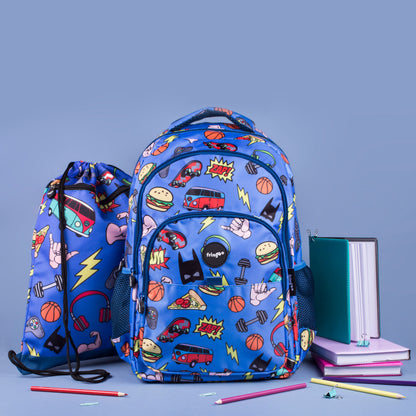 Sac à dos scolaire enfant multicompartiment – Doodles garçon