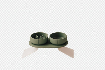 Perfect Posture Set für Hunde – grüne Näpfe auf einem Ständer