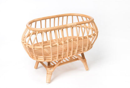 Rattan doll bed