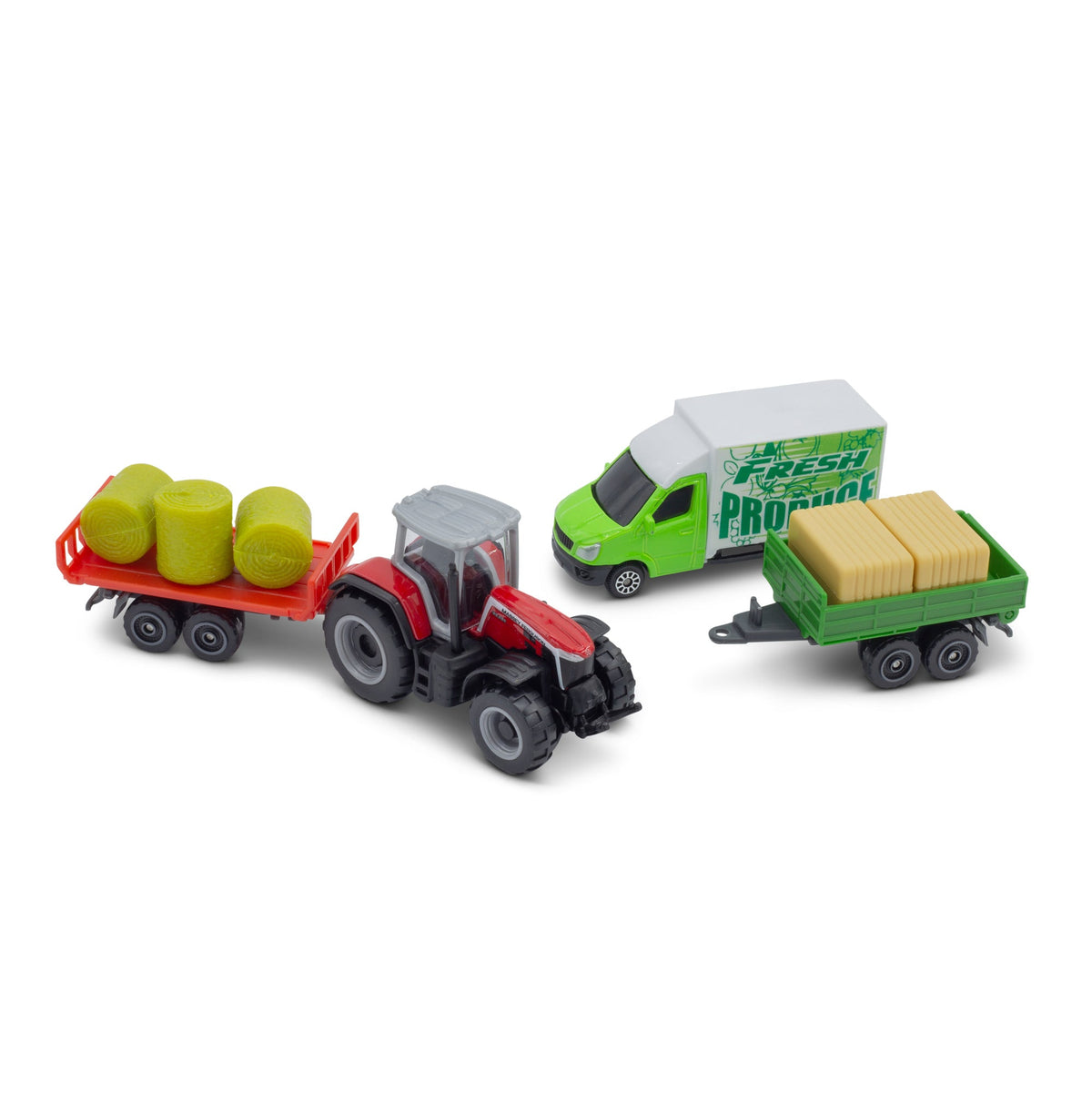 MINI MACHINES DE TRAVAIL - PACK DE 4 TRACTEURS MASSEY FERGUSSON