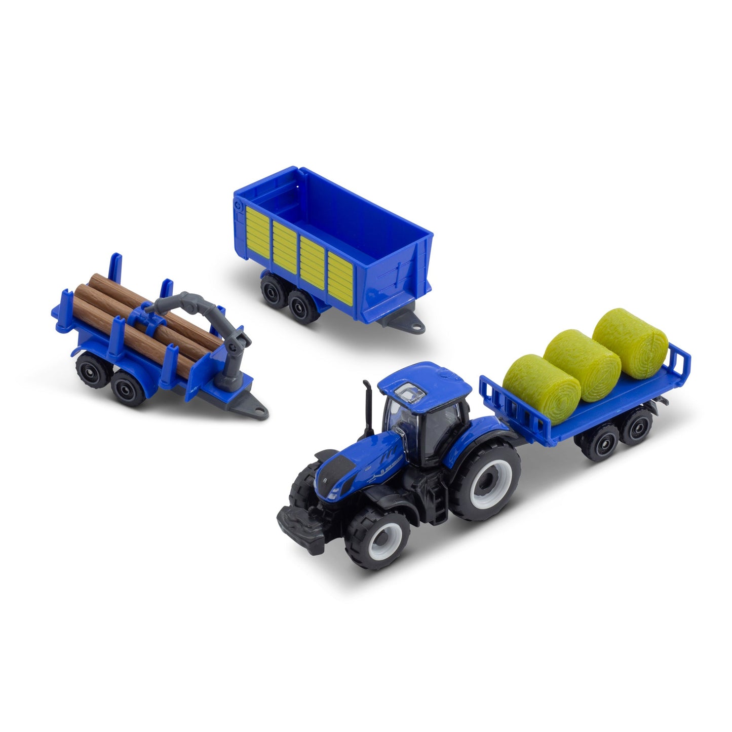 MINI MACHINES DE TRAVAIL - PACK DE 4 TRACTEURS NEW HOLLAND