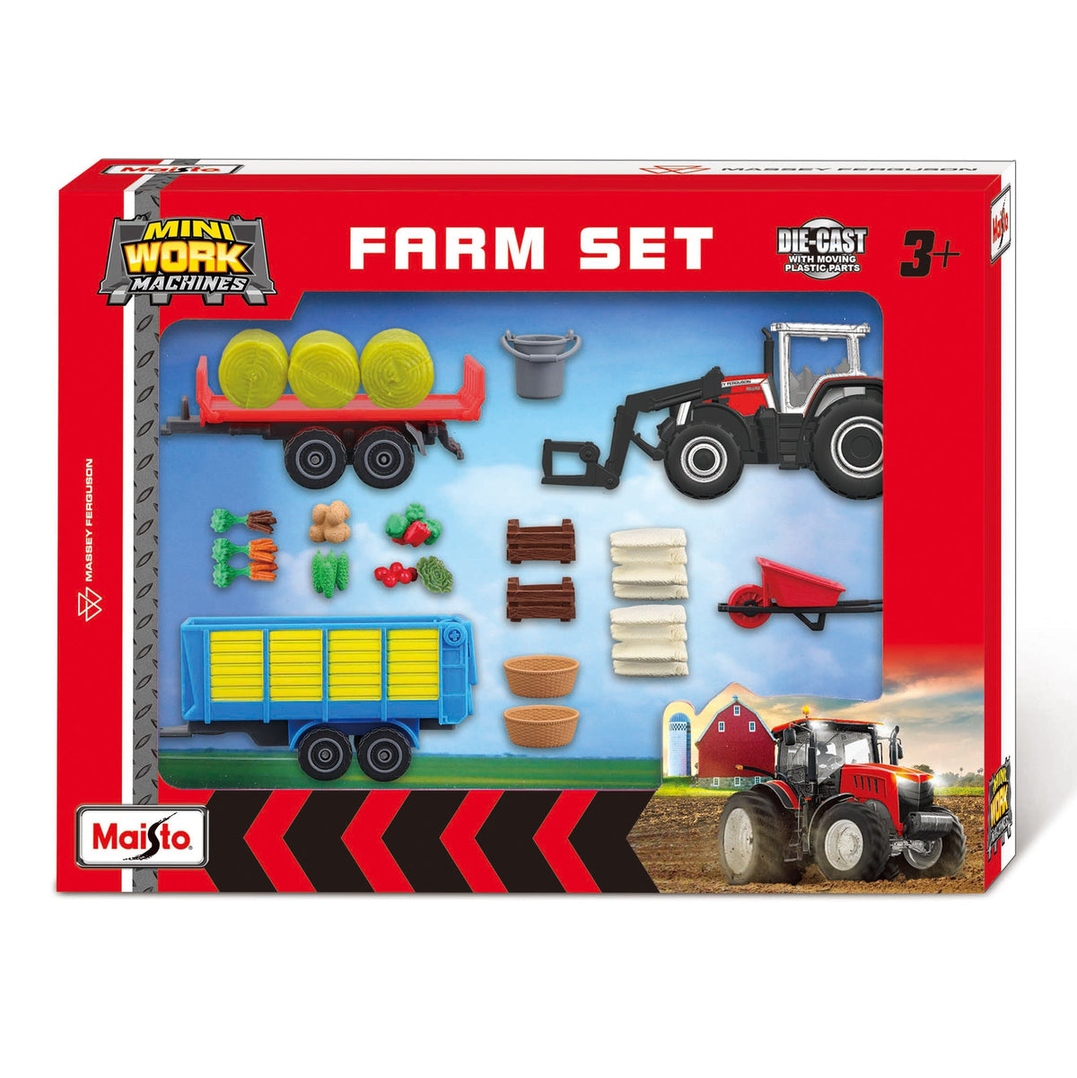 MINI MACHINES DE TRAVAIL - COFFRET FERME MASSEY FERGUSON