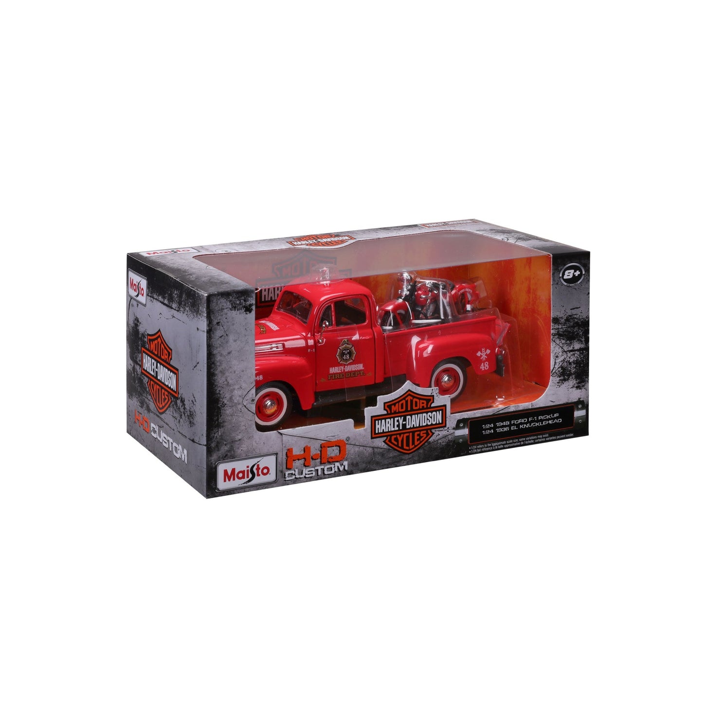1:24 HARLEY DAVIDSON 1948 FORD F-1 PICKUP WITH 1936 EL KNUCKLEHEAD