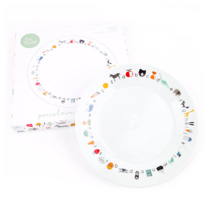 Assiette en Porcelaine Alphabet avec Ventouse