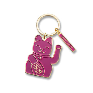 Lucky-Cat-Schlüsselanhänger Violett