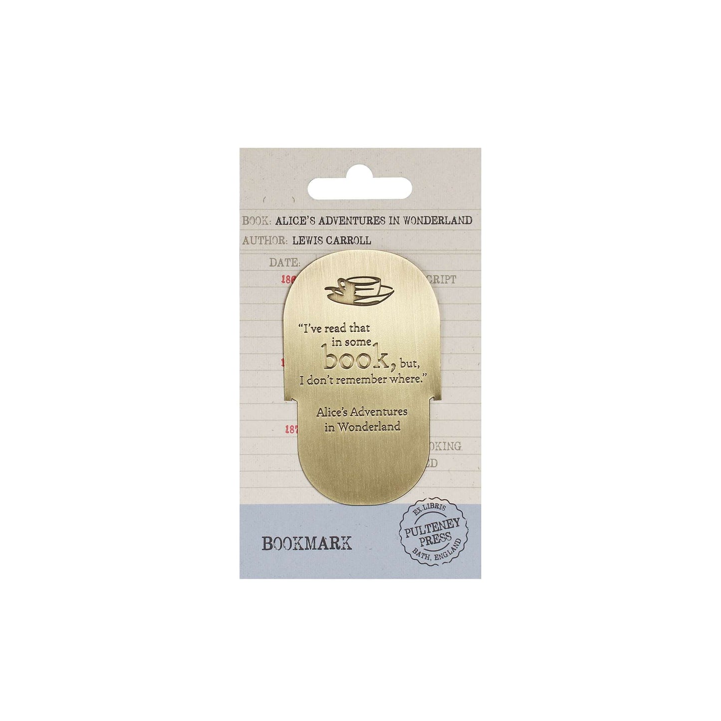 Pulteney Press Alice Metal Bookmark