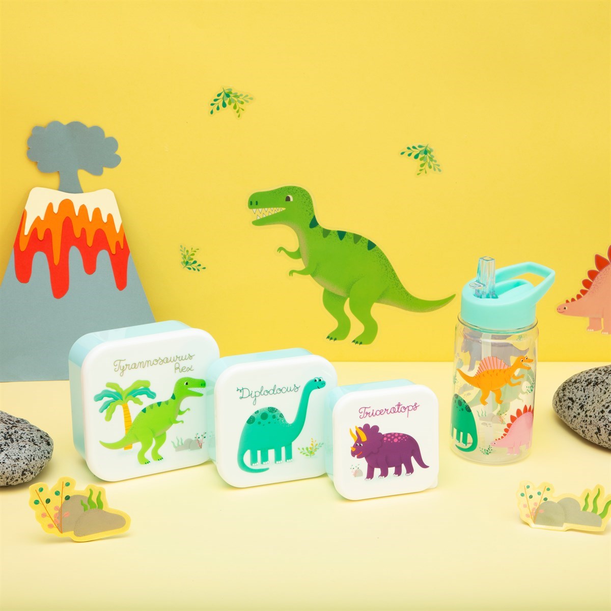 Brullende dinosaurus-lunchboxen - Set van 3