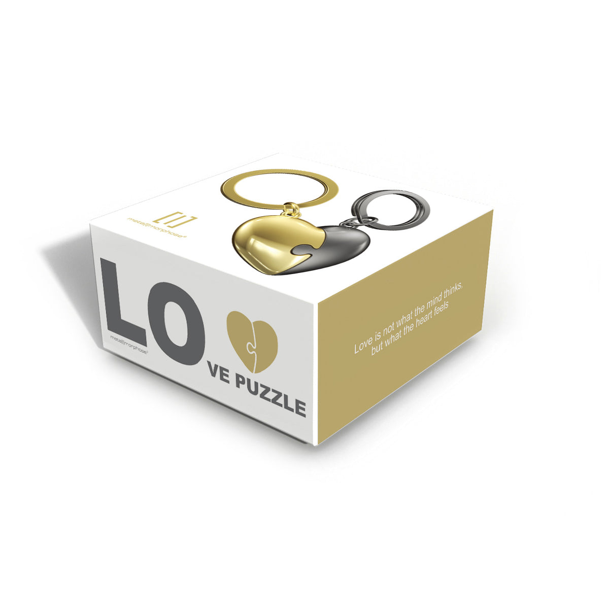 Porte Clés Duo de Cœur Or et Noir