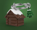 Porte Clés Chalet en Bois