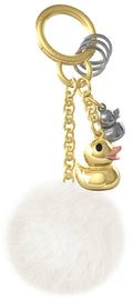 Golden Duck Bag Charm with Pom Pom