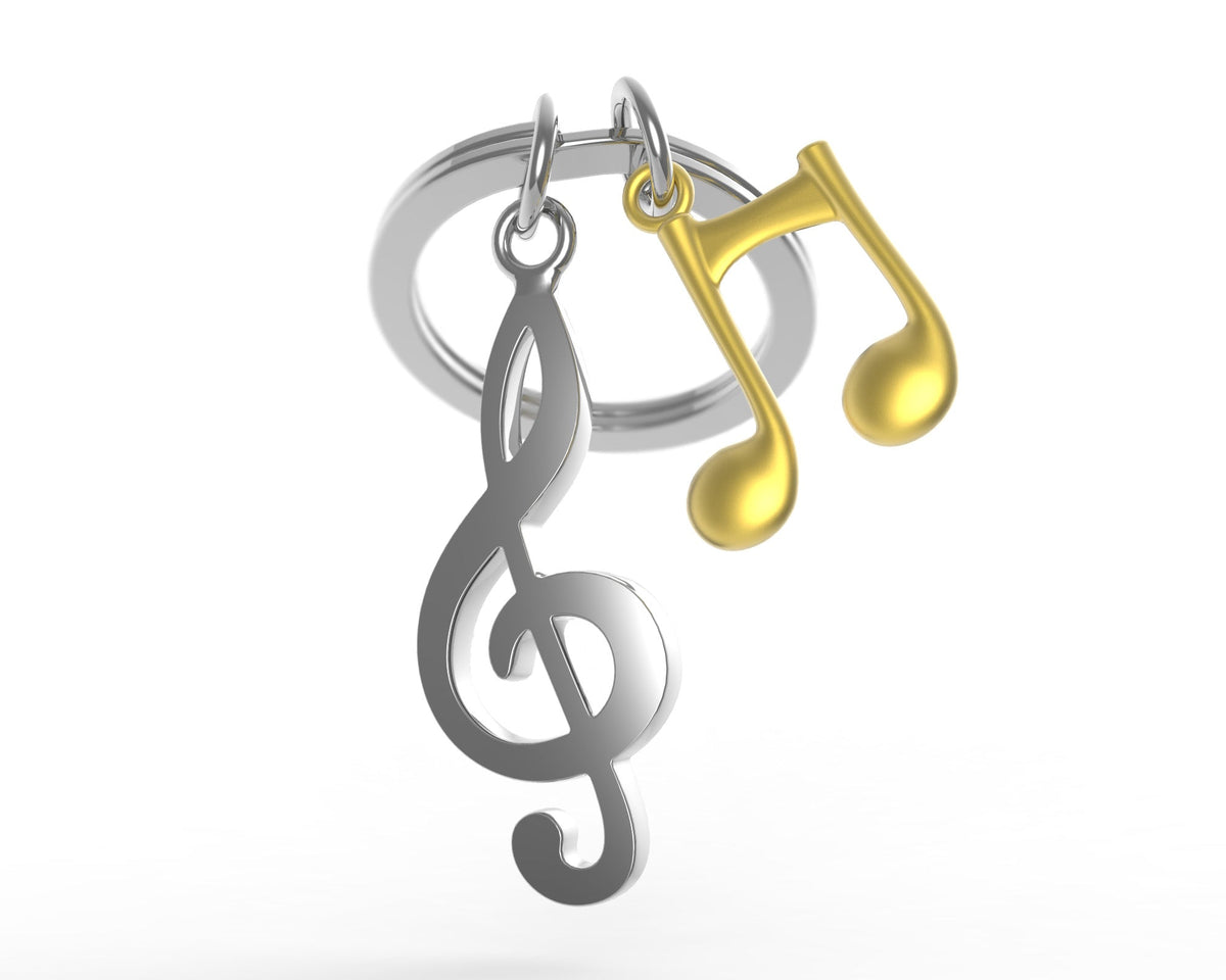 Porte Clés Note de Musique Dorée