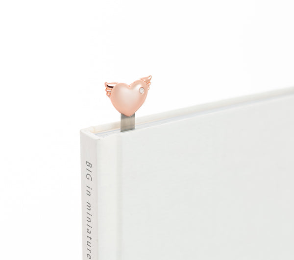 Marque Page Cœur Ailé Or Rose