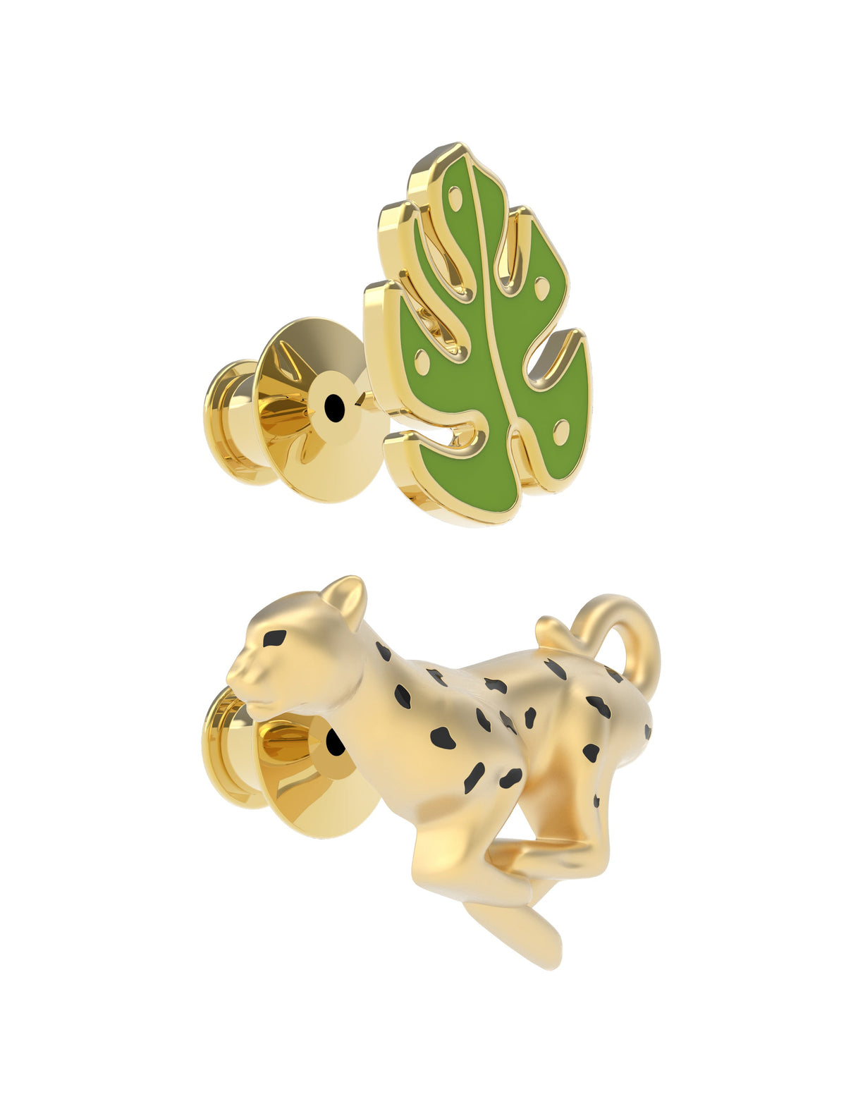 Pin's Léopard et Feuille Tropical