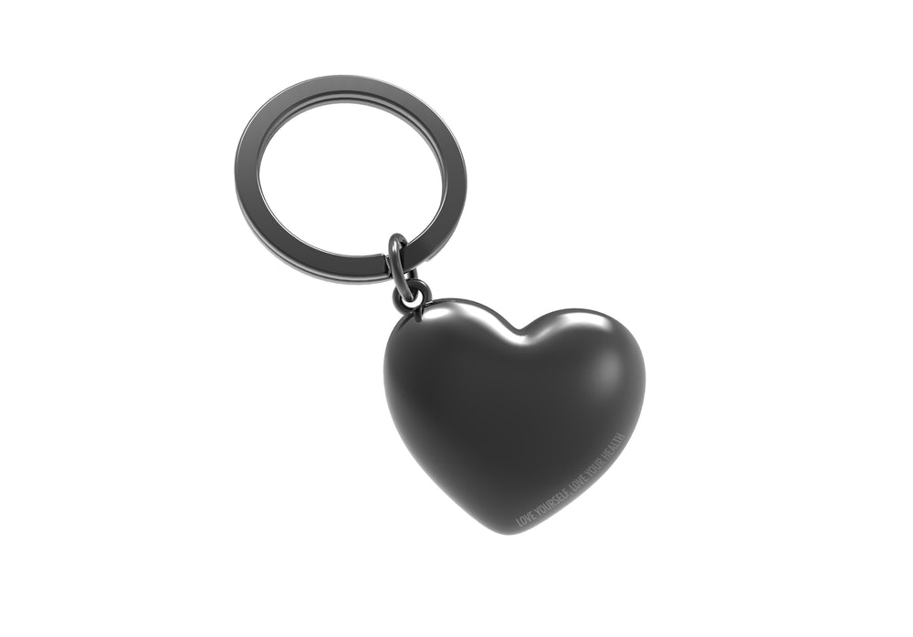 Porte Clés Cœur Noir Antibactérien