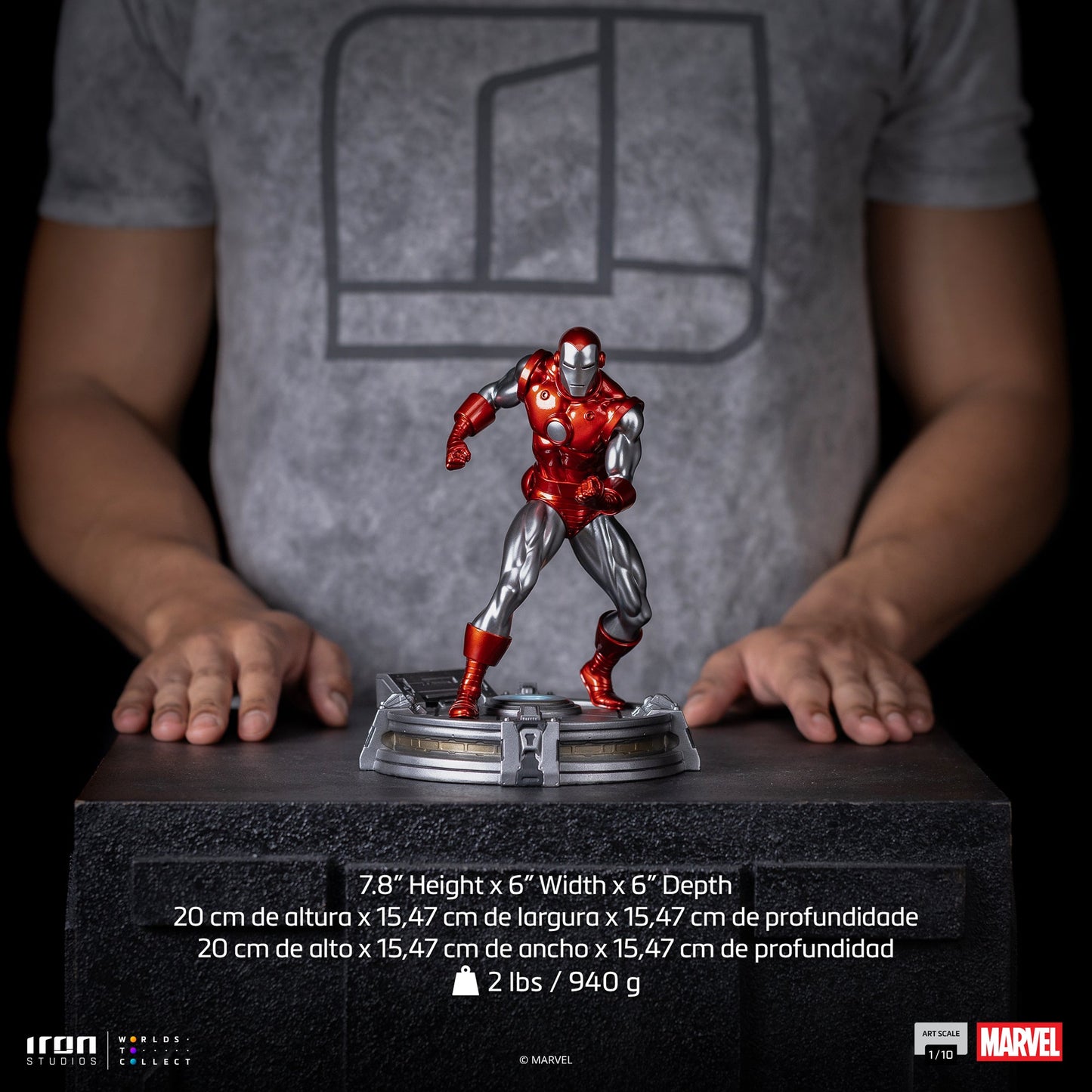 Statue Iron Man Red & Chrome - Marvel Comics - Art Scale 1/10