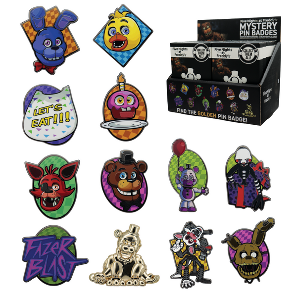 Display de 12 blind boxes Five Nights at Freddy’s - pin’s mystère - packaging principal
