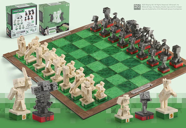 jeu d echecs heros de la surface vs monstres minecraft noble collection