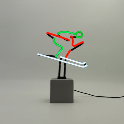 Panneau de ski néon - rouge, vert et blanc