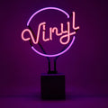 Paarse vinyl neonlamp