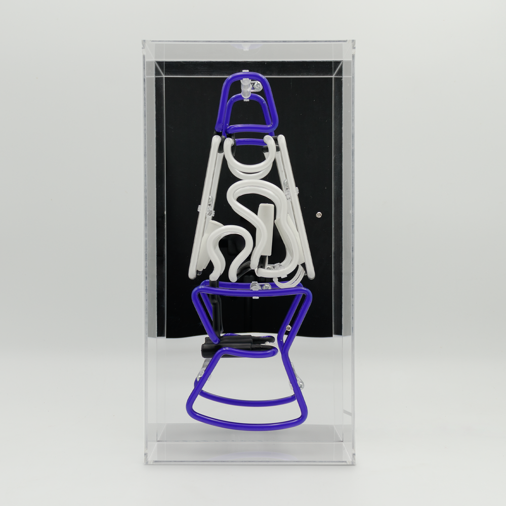 'Lava Lamp Blue' Neon Box Sign