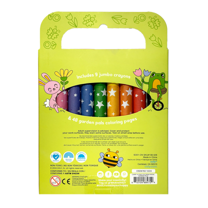 Kit de coloriage nomade Carry Along Jardin – 48 pages et 9 crayons – OOLY