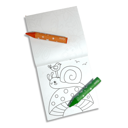 Kit de coloriage nomade Carry Along Jardin – 48 pages et 9 crayons – OOLY