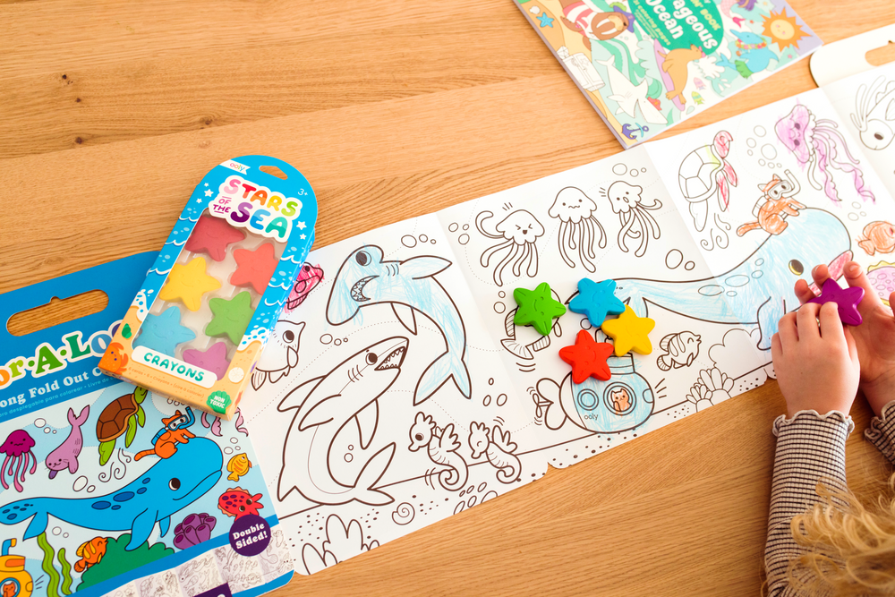 Crayons de cire en forme d’étoiles Stars of the Sea – Lot de 6 – OOLY