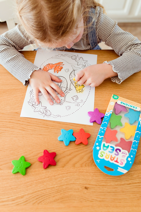 Crayons de cire en forme d’étoiles Stars of the Sea – Lot de 6 – OOLY