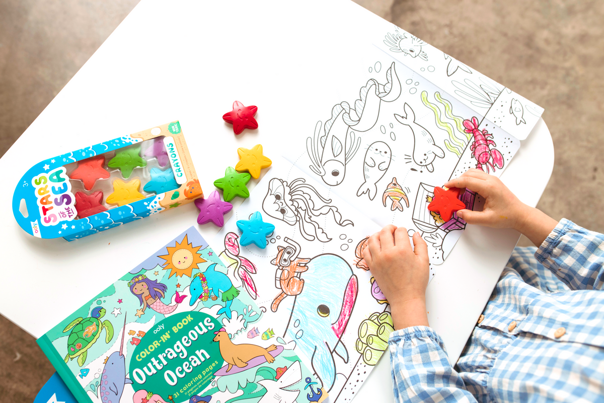 Crayons de cire en forme d’étoiles Stars of the Sea – Lot de 6 – OOLY