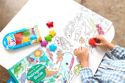Crayons de cire en forme d’étoiles Stars of the Sea – Lot de 6 – OOLY