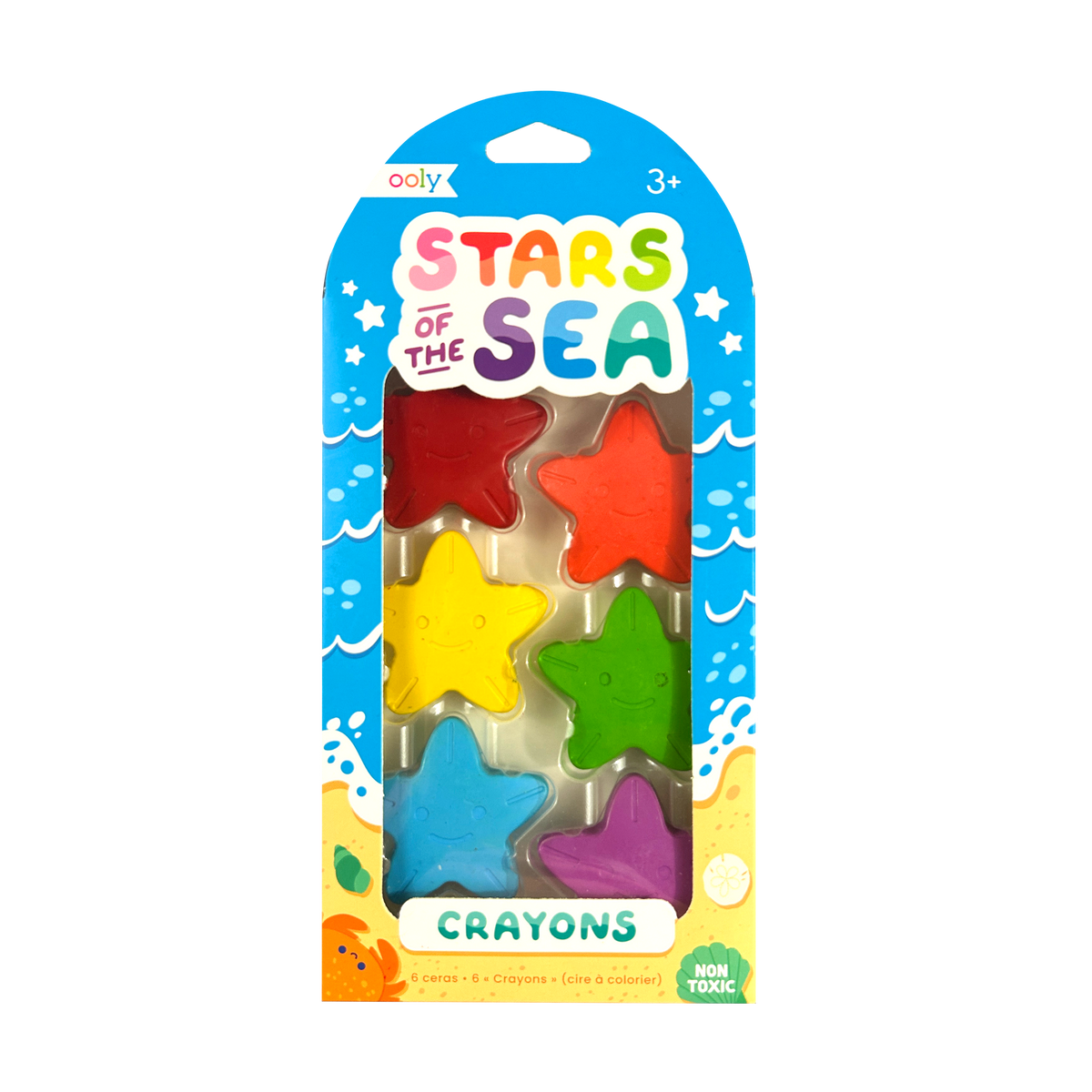 Crayons de cire en forme d’étoiles Stars of the Sea – Lot de 6 – OOLY