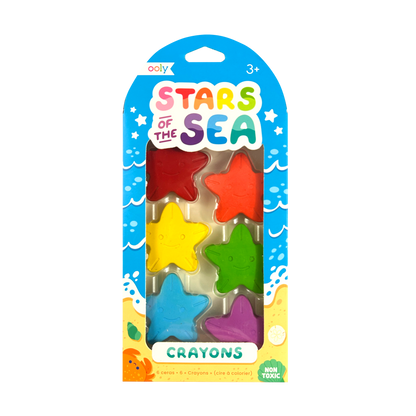 Crayons de cire en forme d’étoiles Stars of the Sea – Lot de 6 – OOLY