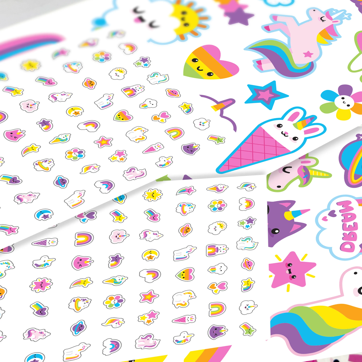 Tattoo-Palooza Temporary Tattoos & Nail Stickers – Unicorns & Rainbows – 225+