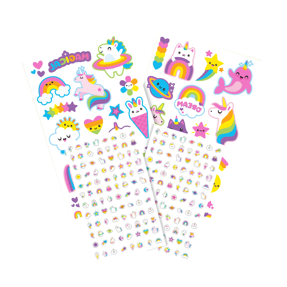 Tattoo-Palooza Temporary Tattoos & Nail Stickers – Unicorns & Rainbows – 225+