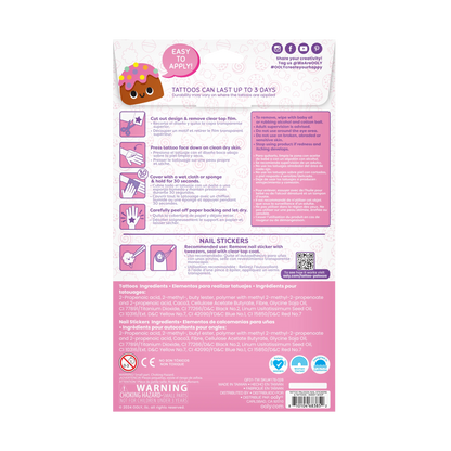Tatouages et stickers pour ongles Tattoo-Palooza Confiserie – Plus de 225 – OOLY