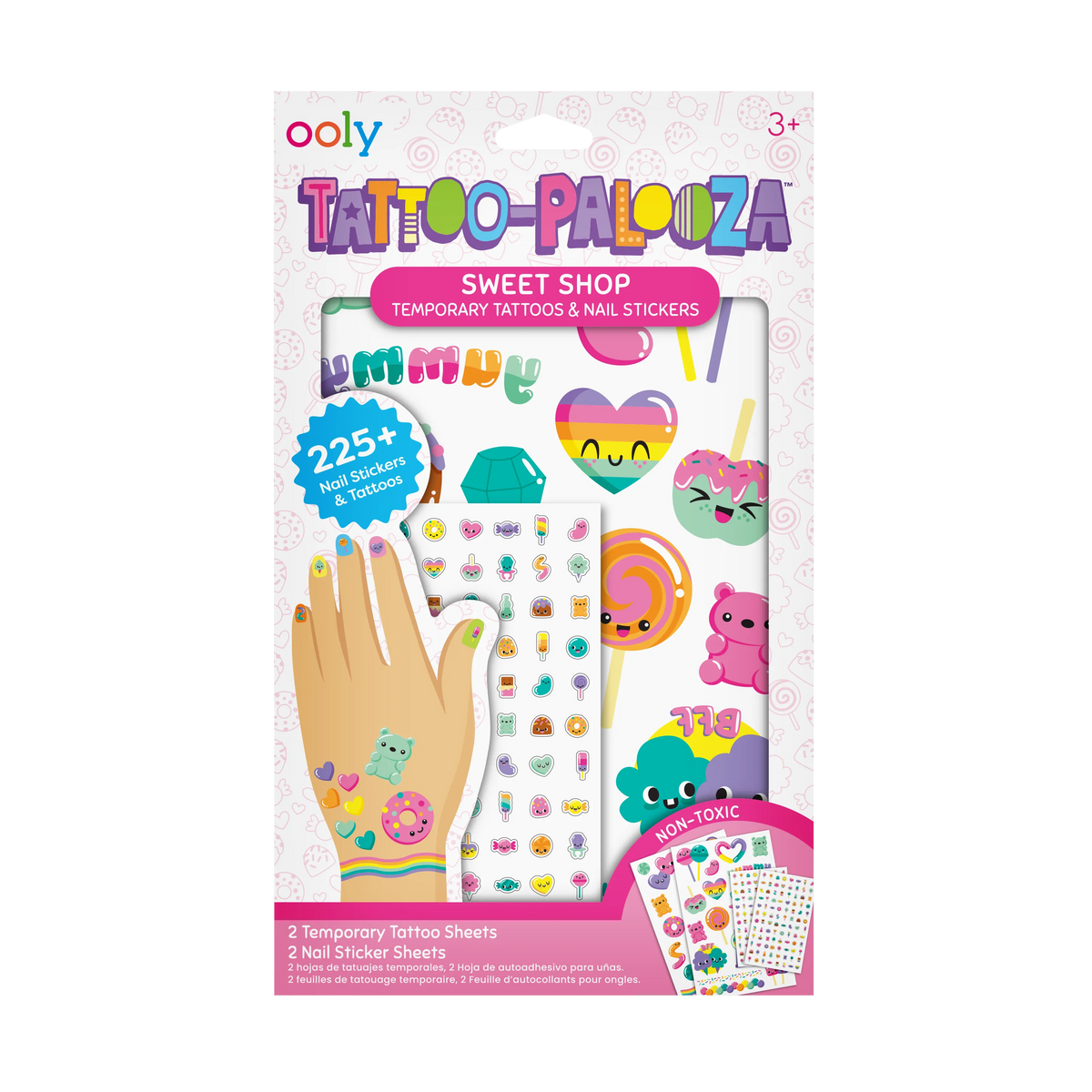 Tatouages et stickers pour ongles Tattoo-Palooza Confiserie – Plus de 225 – OOLY