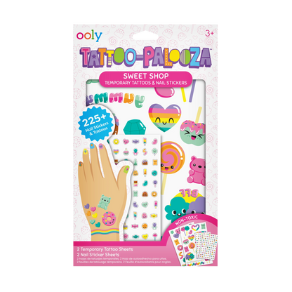 Tatouages et stickers pour ongles Tattoo-Palooza Confiserie – Plus de 225 – OOLY