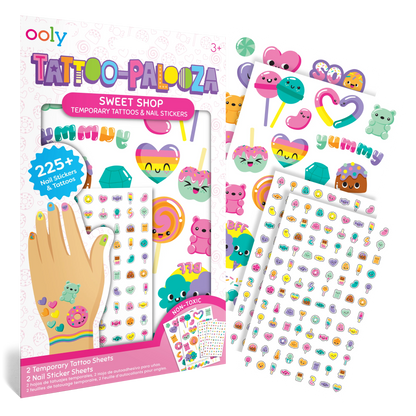 Tatouages et stickers pour ongles Tattoo-Palooza Confiserie – Plus de 225 – OOLY