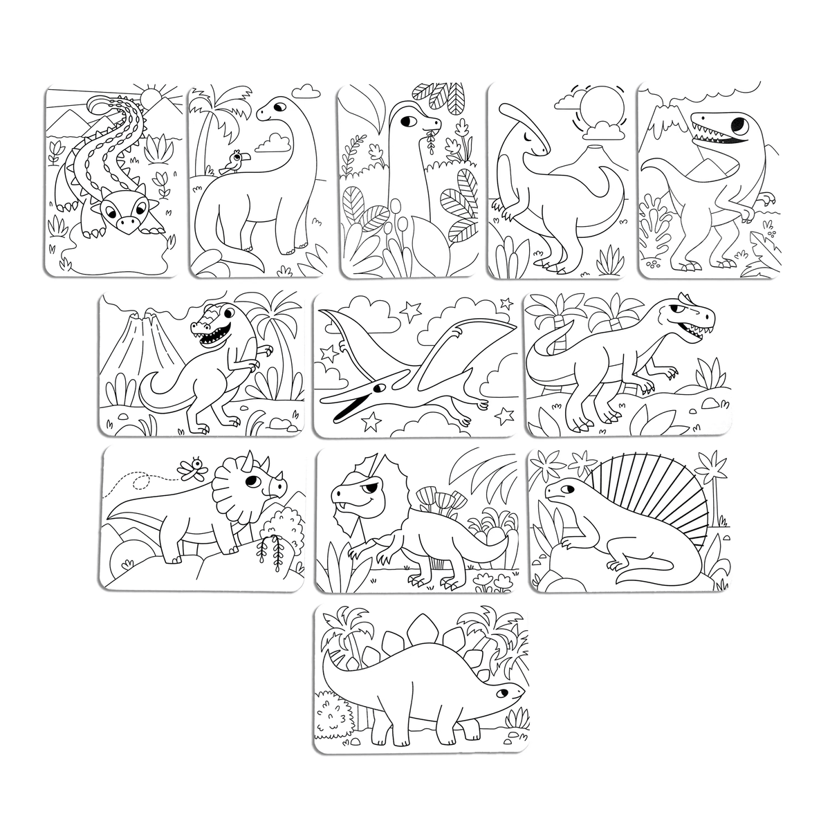 Undercover Art Hidden Pattern Coloring Cards – Dino Tales – 12 Cards