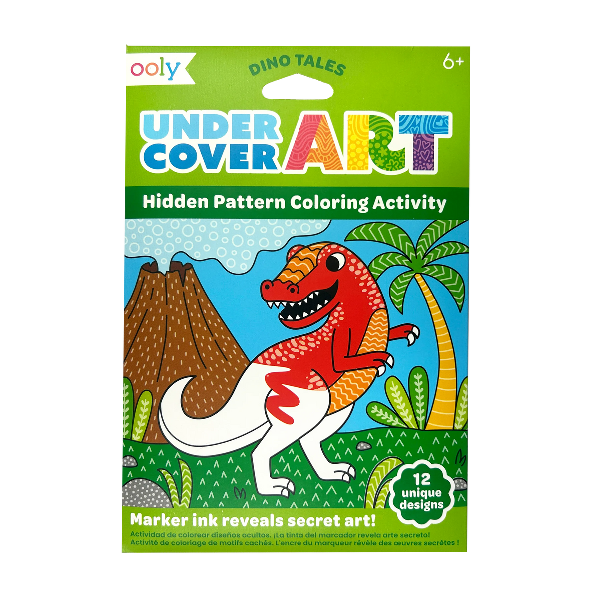 Undercover Art Hidden Pattern Coloring Cards – Dino Tales – 12 Cards