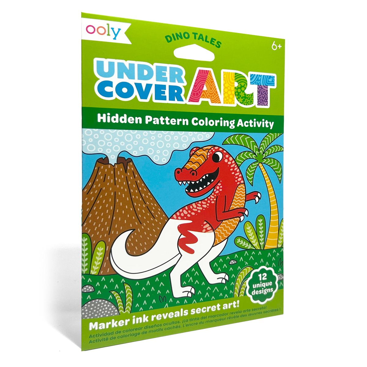 Undercover Art Hidden Pattern Coloring Cards – Dino Tales – 12 Cards