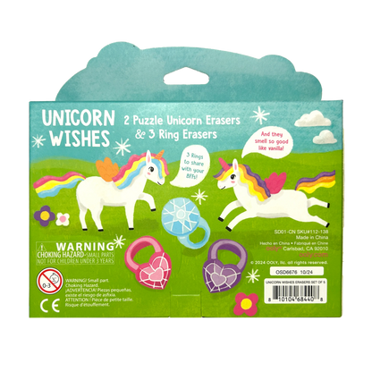 Gommes puzzle parfum vanille Unicorn Wishes – Lot de 5 – OOLY